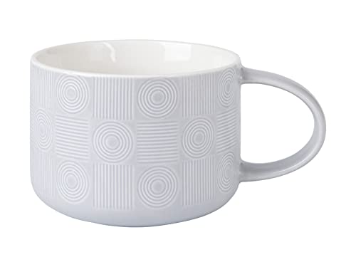 Maxwell & Williams KL0274 Crest Jumbotasse aus Porzellan, Grau, 500 ml