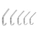 WEBI Coat Hook Wall Mounted - Heavy Duty Stainless Steel Dual Wall Hook Rack - Double Prong Robe Hooks for Bathroom Kitchen Office Entryway Closet,Single Hook,5 Packs