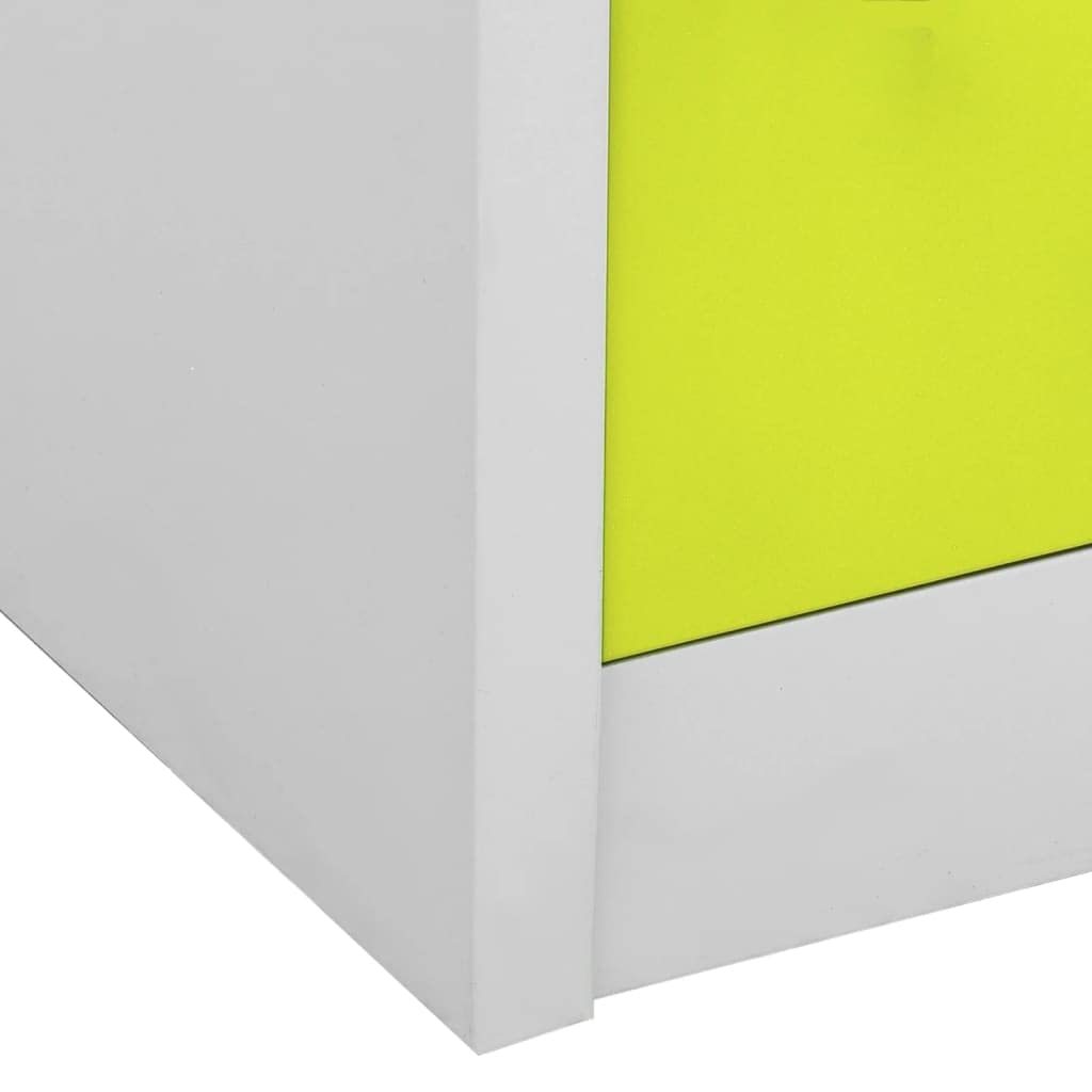 Armadio indipendente da ufficio, in metallo, per aziende, ufficio, scuola, grigio chiaro e verde, 90 x 45 x 92,5 cm, in acciaio