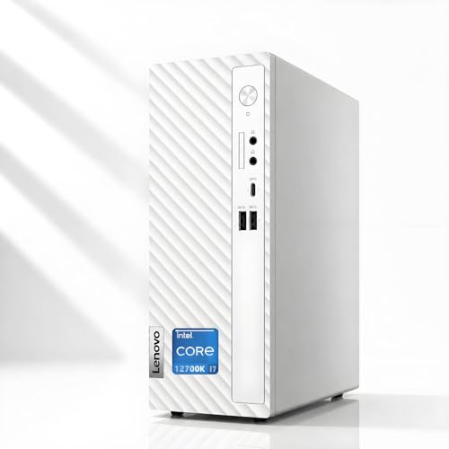 Image of Lenovo IdeaCentre Business Desktop, Intel i7-12700K(12 Core, 20 Threads), 16GB DDR5 RAM, 256GB PCIe SSD+1TB HDD, SD-Card Reader, Ultra-Quiet Design, Dual Monitor Support, USB-C, Ethernet, Windows 11