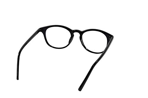 Image of Roshfort Unisex Oval Blue Cut Zero Power Full Rimless Computer Glasses Spectacle Frame (Black, E-3)