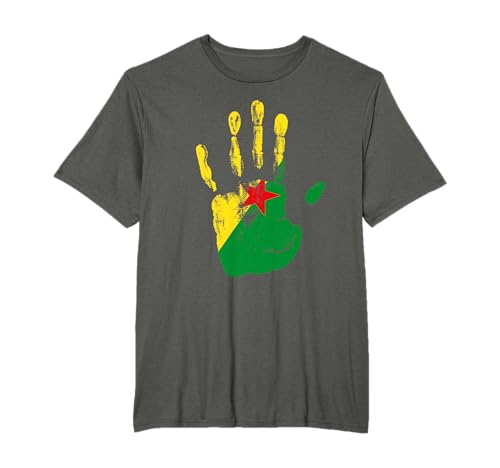 Main drapeau de la Guyane Française Hommes Femmes Enfants T-Shirt