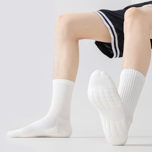 6 Pairs Crew Socks with Arch Support, Breathable Athletic Calf Socks, Thickened Sock Sole to Wear Resistant 7