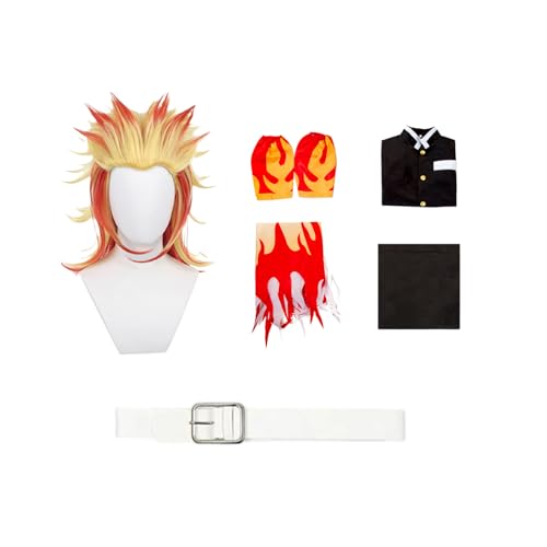 Enchakats Rengoku Kyoujurou Cosplay Costume Adult Anime Cosplay Suit for Women Men Outfits (Rengoku Kyoujurou M)