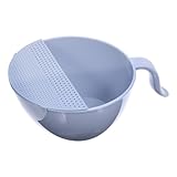 Ipetboom Colador Multifuncional para Cocina con Mango Cesta de Filtro para Drenar Arroz y Verduras Escurridor de PP Resistente Cesta de Doble Uso para Lavado y Drenaje Color Gris