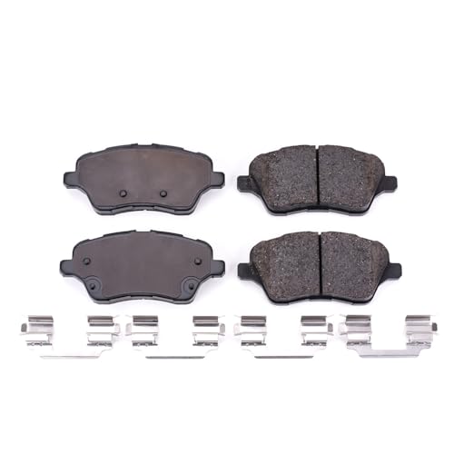 Image of PowerStop Front Brake Pads for Ford Fiesta 2014-19 - Z17 Ceramic Brake Pads with Installation Hardware, 17-1730