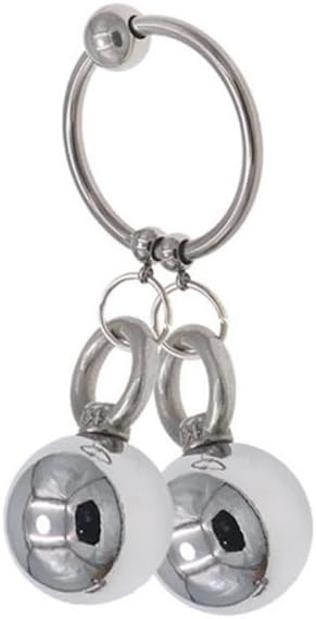 Novelty Metal Weight Ball+25mm Ring Accessory, Portable, Couple's Fun Stretching Fitness Accessory, Original Gift (Double Ball)