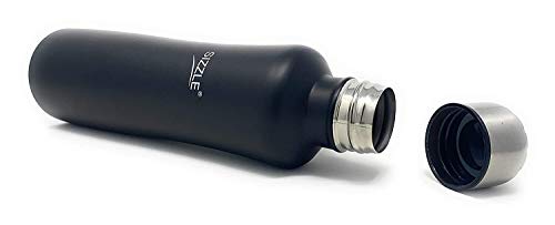 Image of Sizzle Lifestyle Stainless Steel Fridge Water Bottle (750 ml x 1pc, Matt Black)