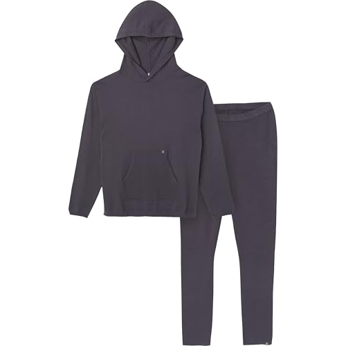 Modern Moments by Gerber Toddler Girls\' Mommy and Me Hooded Waffle Sweater Knit Top and Legging Set, Dark Grey, 4T