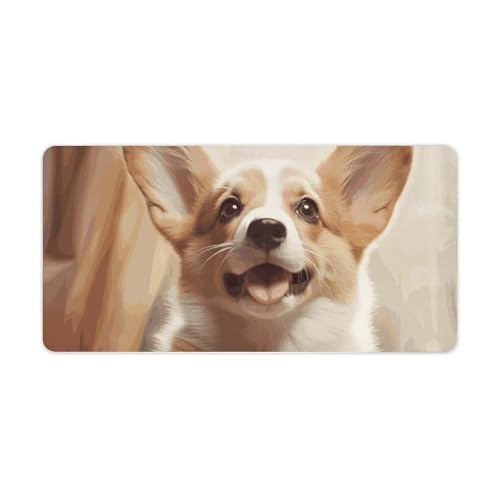 Grand tapis de souris Corgi pour votre espace de télétravail