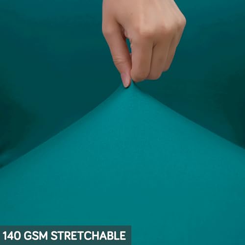 Image of HOKIPO 'SereneSolids' 140 GSM Office Chair Cover for Desk Chair (Mid-Back) - Stretchable Fabric, Washable, Durable & Anti-Slip - Fits Mid-Back Office Chairs, Teal (AR-5221-TEAL-M)