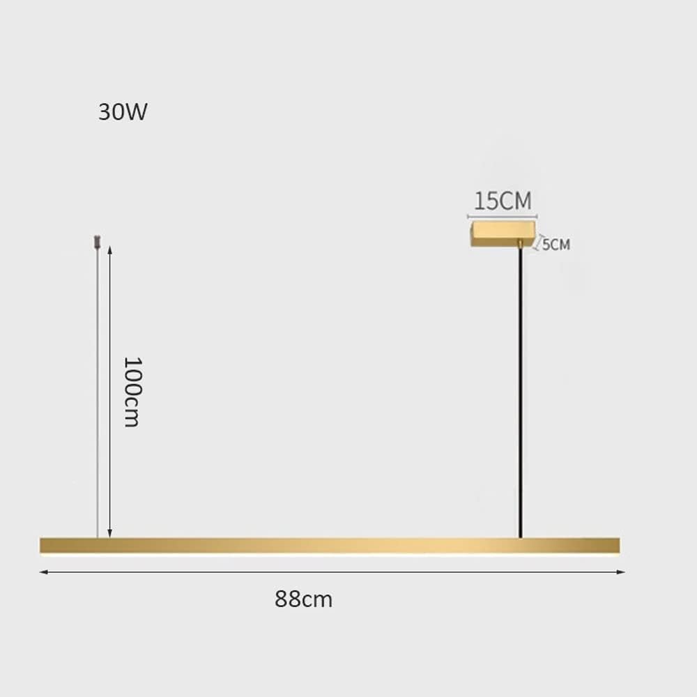 CUNTO Lampadario Moderno a Strisce LED dimmerabili 3 Colori, Illuminazione a Sospensione lineare con Finitura in Ottone Spazzolato per tavoli da Pranzo, Isole da Cucina, apparecchi da soffitto