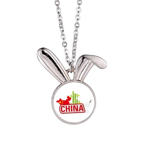 Collier carte de la Chine pendentif rouge idée cadeau d'anniversaire