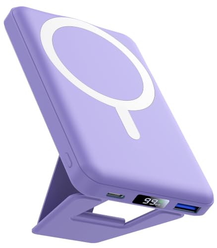 Image of AOGUERBE Magnetic Power Bank, 10000mAh Wireless Portable Charger with Stand | 22.5W PD Fast Charging for Magsafe Battery pack, LED Display, Travel Essential Magnetic Phone Charger for iPhone 17-12 Series