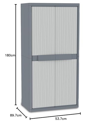 Terry, Jumbo 2900 UW, Schrank mit zwei Türen und 4 verstellbaren Einlegeböden, für innen und außen - 89,7x53,7x180 cm