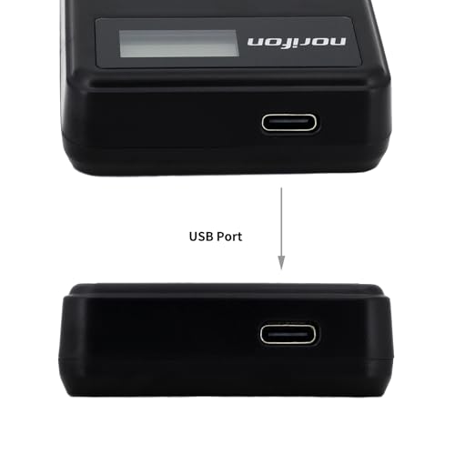Norifon NP-BG1 LCD USB Charger for Sony Cyber-Shot DSC-H50 DSC-H55 DSC-H70 DSC-H90 DSC-HX30V DSC-HX5V DSC-HX7V DSC-HX9V DSC-W150 DSC-W290 DSC-W230 DSC-W220 DSC-W200-W300 DSC-W50 Camera and More Black