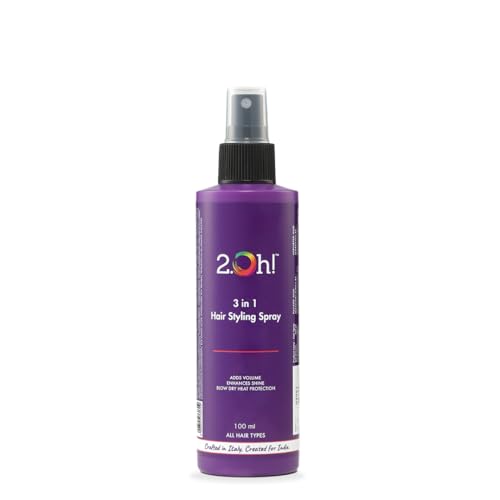 Image of 2.Oh! Italian 3-in-1 Hair Styling Spray | Heat Protectant | Volumizer | With Panthenol and Proteins | No Residue Shine Spray | Natural Hold for Men and Women- 100ml