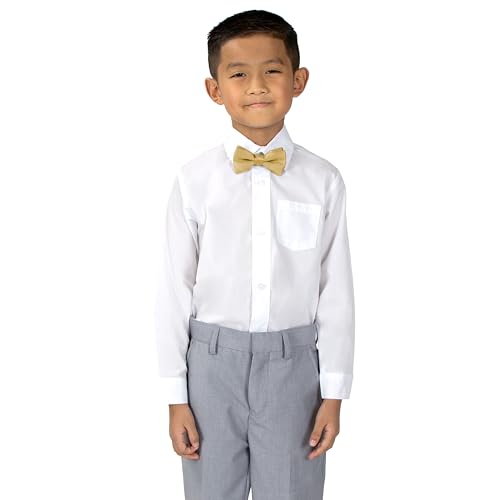 Spring Notion Boys' Pre-Tied Banded Satin Bow Tie Small Antique Gold2