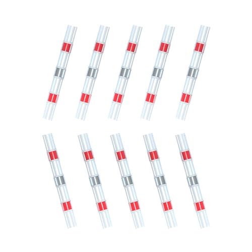 JOYELEC 50 Pièces 22-18AWG(0.5mm²-1.0mm²） Connecteur Bout à Bout de Fil Thermorétractable Electrique Etanche，Cosses Electriques à Sertir...