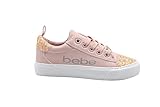 bebe Girls' Big Kid Chunky Glitter Sneakers with Lace-Up and Logo, Slip-On Sparkly Fashion Shoes...