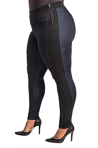 Poetic Justice Women's Plus Size Curvy Fit Mid Rise Basic 5 Pocket Style Skinny Jeans3