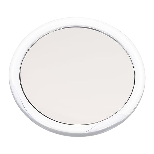 EXQUIMEUBLE Miroir De Maquillage Grossissant 20x Blanc Rond Ø100mm avec Ventouse Compact Léger pour Salle De Bain Usage Cosmétique