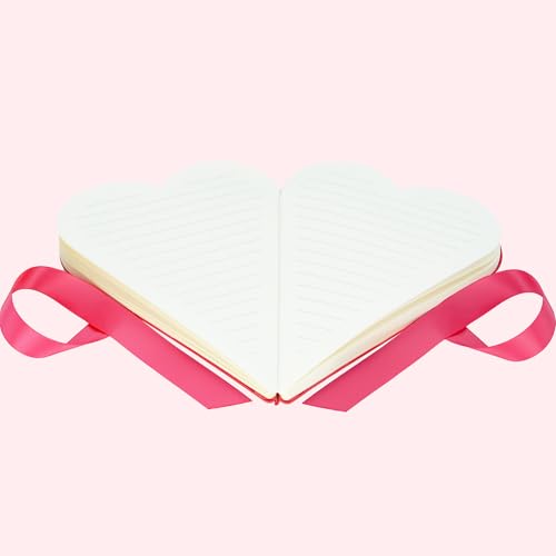 Carnet de notes cœur en cuir synthétique, idée cadeau avec nœud chic - 4