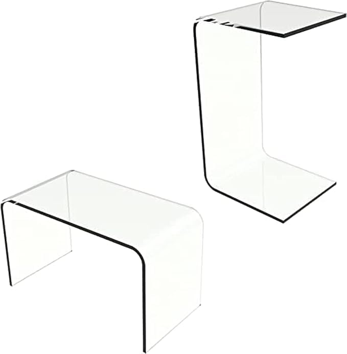 Clear Acrylic Sofa Side Table, Coffee End Table Acrylic Table for Coffeee