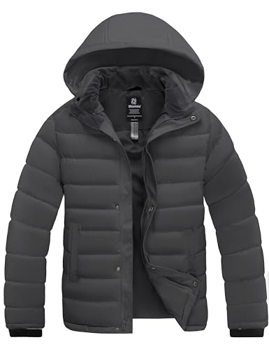 Image of wantdo Men's Quilted Puffer Jacket Hooded Winter Jacket Warm Puffer Coat | Detachable Hood,10000mm Waterproof Rating,Keep dry in light rain and snow,Recycled fabric,3 Pockets including 1 inner pocket