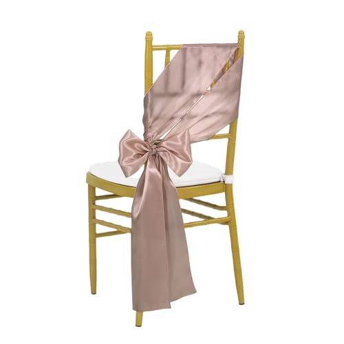 Rubans en satin rose clair pour housse de chaise de mariage et banquet, lot de 24 pièces