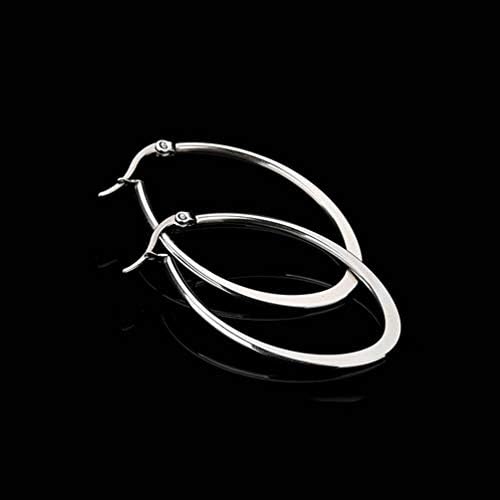 Oval Hoop Earrings Surgical Titanium Stainless Steel Hypoallergenic Circle Round Hoop Earrings for Women