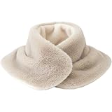 [エンプティオ] モフモフ モコモコ マフラー ストール レディース プレゼント おしゃれ ネックウォーマー ボタン付き ショール 防寒 ブランケット ポンチョ エスニック ギフト 軽量 ミニ コンパクト スカーフ 洗える 留め具付 ストール止め 軽い 暖かい 肩掛け シンプル 羽織り 飛行機 部屋 北欧 マント 旅行 カラフル ボア ルームウェア ゴシック ボヘミアン エコファー ベージュ