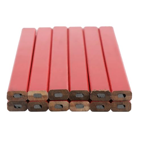 Crayons de charpentier octogonaux Hemobllo lot de 72 pièces mine noire dure