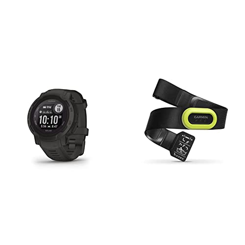 Garmin Instinct 2, Rugged GPS Outdoor Watch, Multi-GNSS Support, Tracback Routing, Graphite & HRM-PRO, Premium Heart Rate Strap, Real-Time Heart Rate Data and Running Dynamics, 010-12955-00