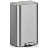 mVm ゴミ箱 40L ダストボックス ステンレス製 ふた付き おしゃれ ペダル式 大容量 静音 指紋防止 袋が見えない キッチン リビング オフィス用 長方形 シルバー
