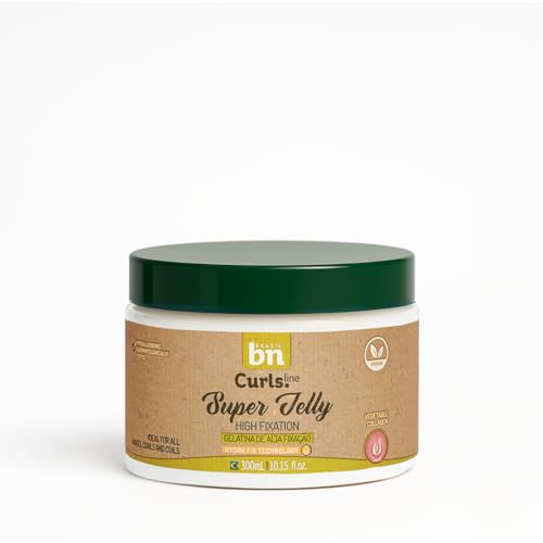 BN Brazil Gelatina de Alta Fijación - 300 ml - cabello saludable, cuidado capilar profesional, rizos definidos - alta fijación y control total - uso diario