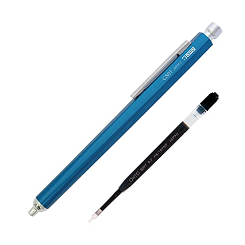 Image of Needle-point GRAND STANDARD OHTO, Blue: Fine Leads Ballpoint Pen in Blue with Anodised Aluminium Housing and a 0.7 mm Needlepoint Refill (Black)