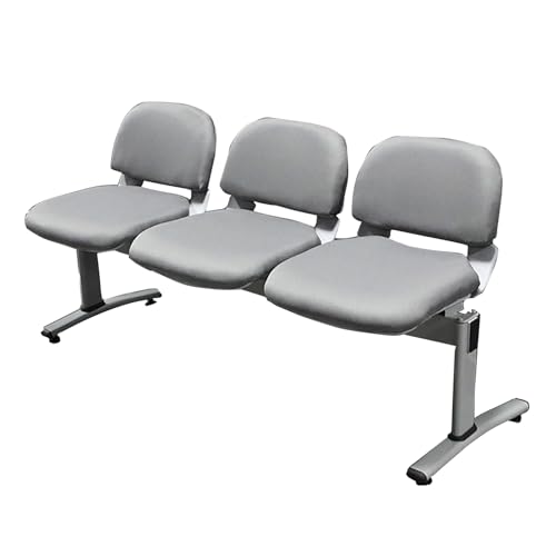 Silla de sala de espera de tres plazas en acero gris para recepción de clínicas 2