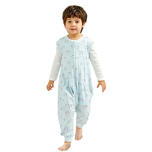 Image of WONDAY Toddler Sleep Sack with Feet, 0.5 Tog Sleeping Sacks for Walking with Legs 12-18 Months 2T 3T 4T 5T (Dog, 2-3T)