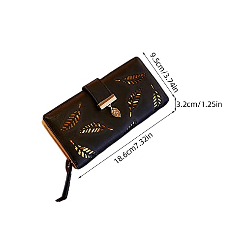 Clasp Wallets For Women - Slim Wallet For Women - Zipper Wallet For Women Long Leather Money Clip Card Case Holder Purse Zipper Buckle Elegant Clutch Wallet Baodan #TOP3