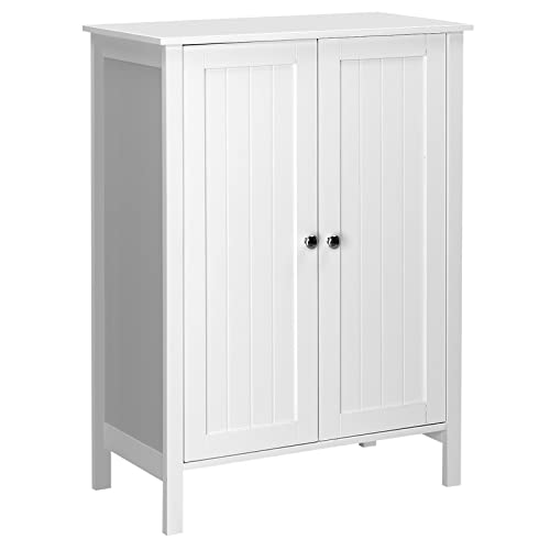 Bonnlo Bathroom Cabinet Free Standing Floor Storage with Double Door Adjustable Shelf Space Saver...