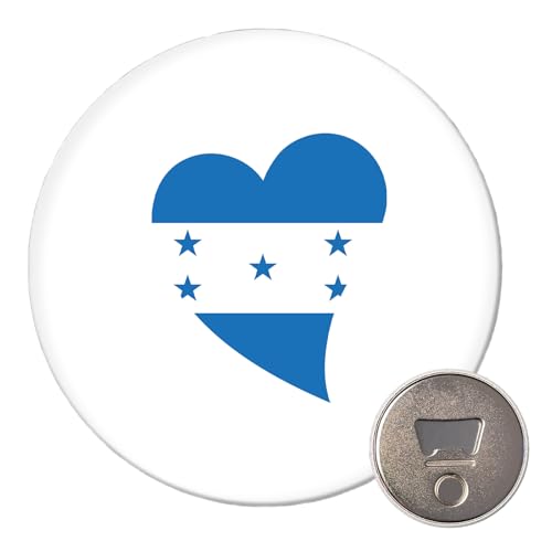 Huuraa Magnet Honduras Flagge Herz 59mm Kühlschrankmagnet r& Flaschenöffner Geschenkidee