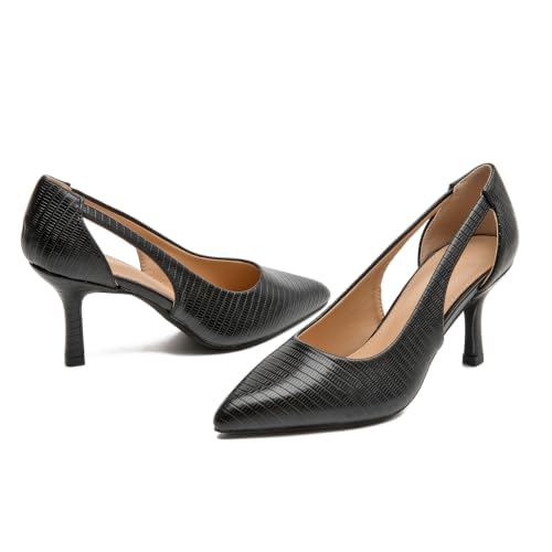 Image of Women's Pumps Pointed Toe Pump Shoes Kitten Heel Comfort Cut Out Dress Shoes for Office Wedding Party Dressy Casual, US Size 5-11