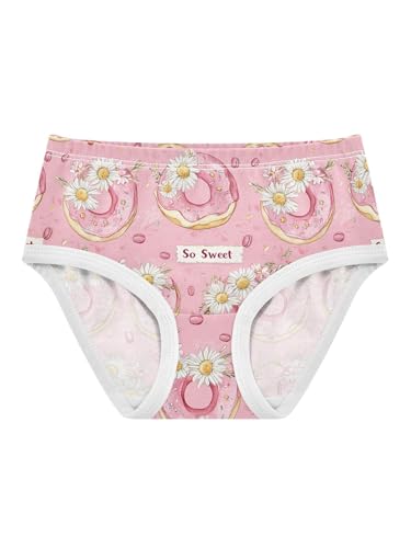 ZZKKO Flower Donuts Pink Girls Underwear Toddler Panties for Girls Comfort Brief Size 2-8T