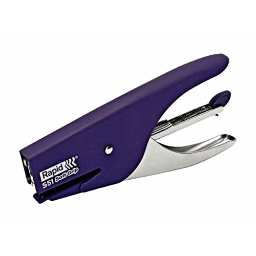 Rapid Supreme S51 Stapling Pliers, 15 Sheet Capacity, Uses No. 21 Staples, Soft Grip, Metal And Rubber, Purple, 10538741 #TOP6