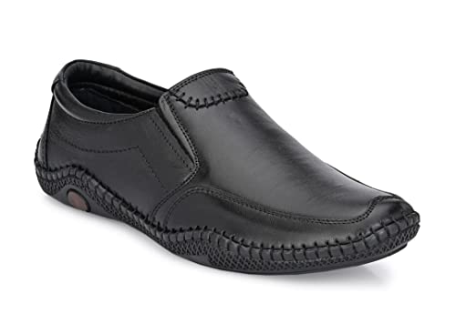 MACTREE Men's Genuine Leather Formal Slip On Shoes