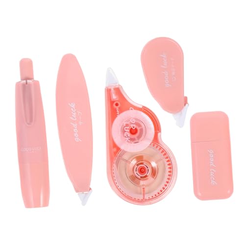 VILLCASE 5 Piezas Traje De Correa De Corrección Correctora Para Correctora Rodillo De Útiles Escolares Japoneses Corrección De Papel El Plastico Rosa
