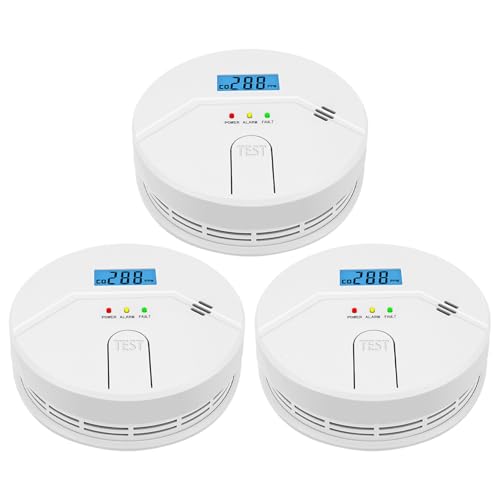 3 Packs, Smoke and CO Alarm,Smoke and Carbon Monoxide Detector,2 in 1,Smoke Detector Carbon Monoxide Detector Combo,85 db Alarm