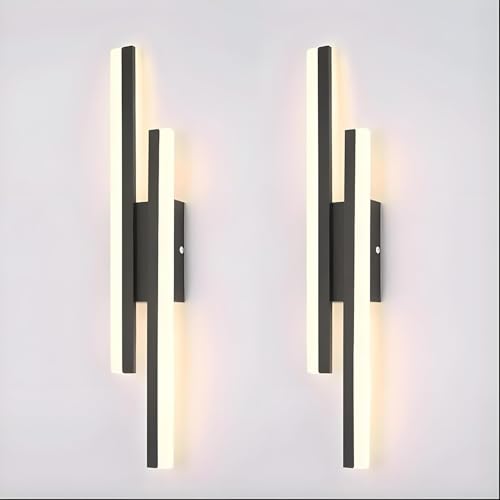 Image of String LED Wall Lights for Bedroom, Living Room, Hallway, Stairs & Kids Room | Warm White Wall Mounted Night Lighting - (2 Pack)