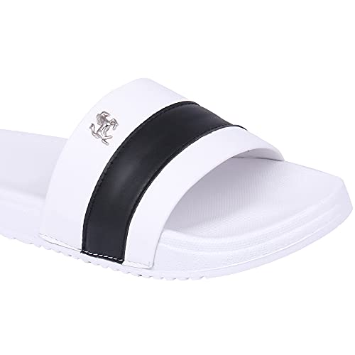 Image of PERY-PAO Mens Stylish Sliders Black, Grey, Sky Blue, White Boys Slippers